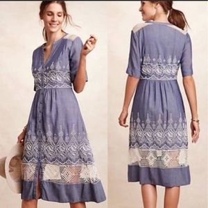 Anthropologie | Moulinette Soeurs Embroidered Waters Shirtdress